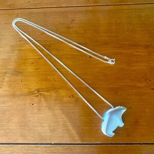 Vintage Native American Sterling Silver Bear Pendant With Chain